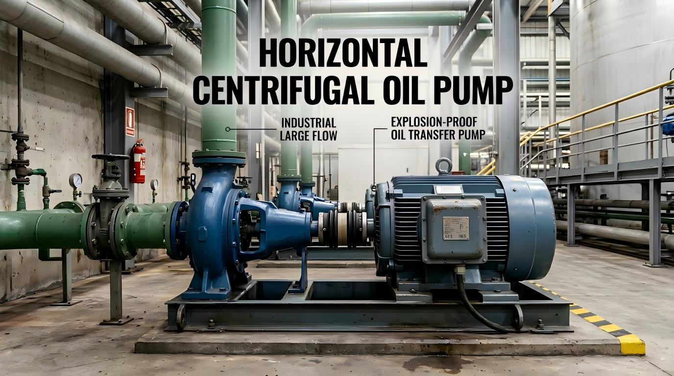 Olio-ponpa zentrifugo horizontala Fluxu handi industriala Leherketa-froga olioa transferitzeko ponpa